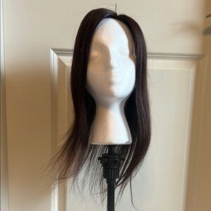 Brand new 100% human hair Remy silk base brunette hair topper